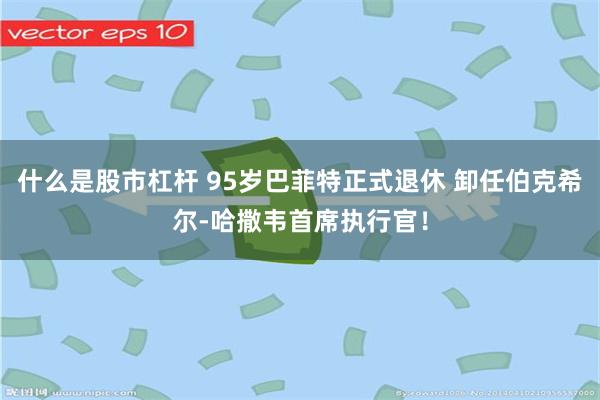 什么是股市杠杆 95岁巴菲特正式退休 卸任伯克希尔-哈撒韦首席执行官！